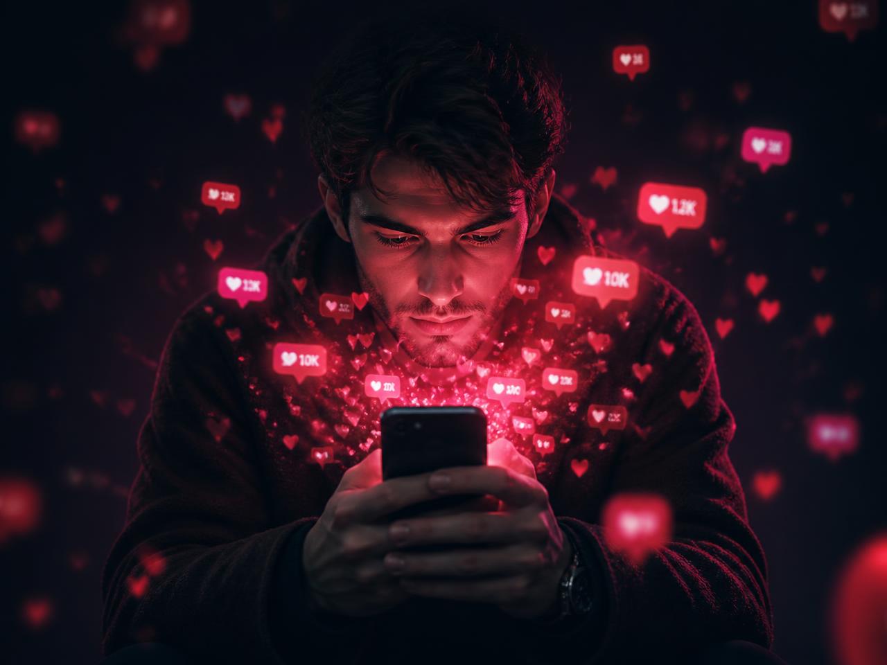 Person watching follower and like notifications flood their phone